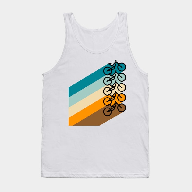 Retro Rainbow Mountain Bike Tank Top by Crooked Skull